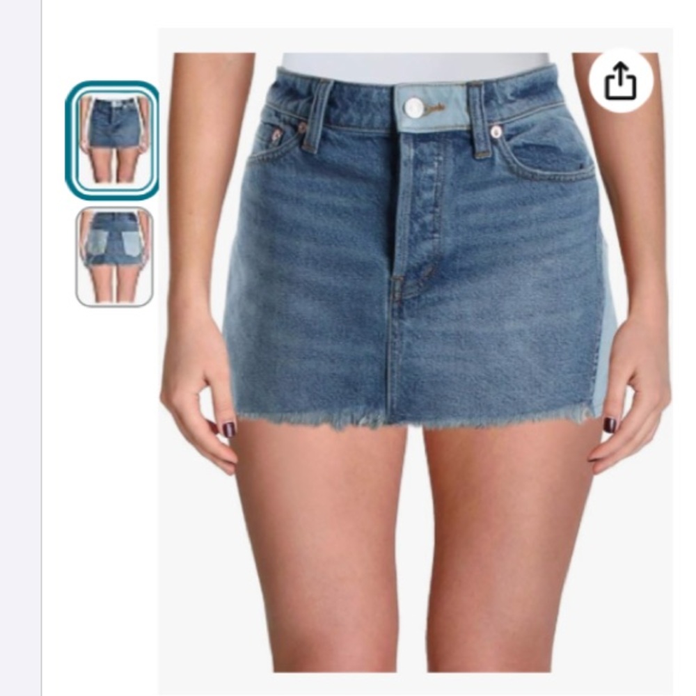 Free people patched up indigo jean skirt 8 nwt
